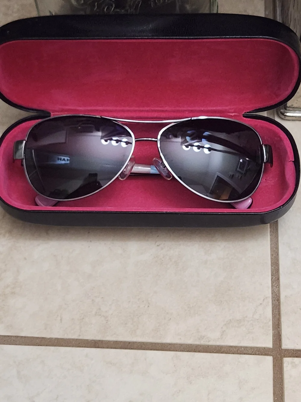 Aviator-Style Women's Sunglasses/GLASSES,  in Black with Multicolor Temples